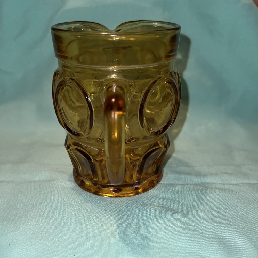 Vintage Wheaton Glass Bullseye Amber creamer glass 3 5/8 - Picture 2 of 5